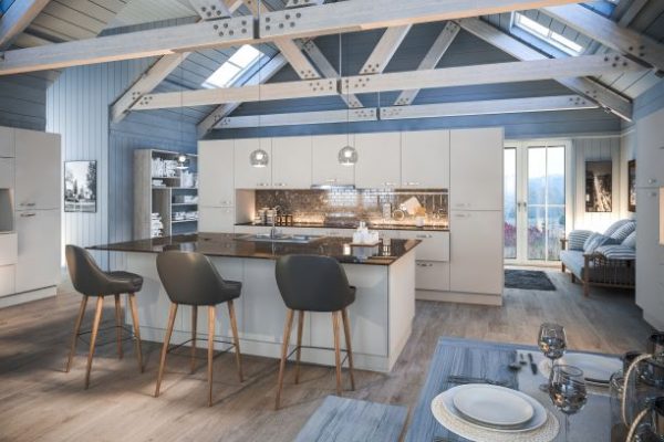 The Firbeck Supermatt Light Grey Kitchen, by Blossom Avenue Kitchens. Available to purchase from shopkitchensonline.co.uk