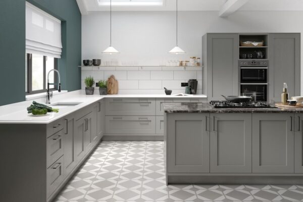 Hadley Dust Grey Kitchen - Real wood timber shaker kitchen, available from shopkitchensonline.co.uk