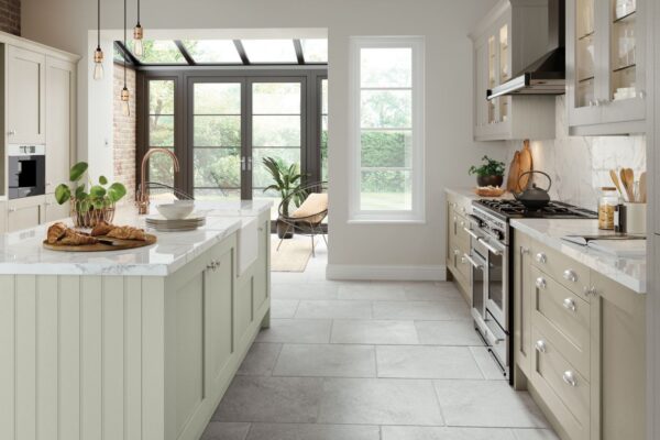Hadley Earl Grey Kitchen & Hadley Stone Kitchen - Real wood timber shaker kitchen, available from shopkitchensonline.co.uk