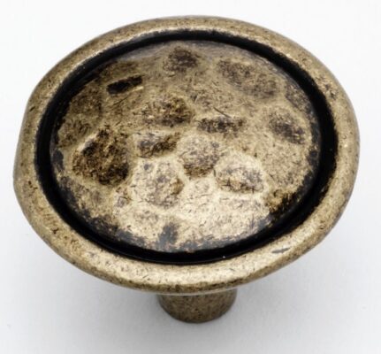 Mottled Knob, 35mm, Antique brass - Kitchen Handles by BA Components, available from shopkitchensonline.co.uk