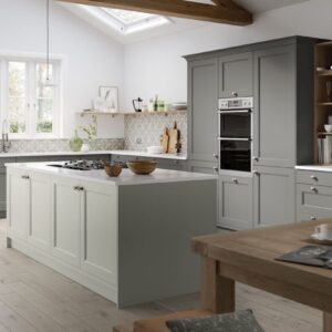 Thornbury Dove Grey _ Thornbury Dust Grey - Real wood timber shaker kitchen, available from shopkitchensonline.co.uk