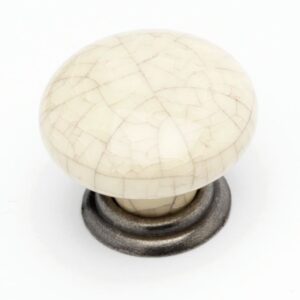 Winchester Knob, 35mm, Cream/Antique Brass - Kitchen Handles by BA Components, available from shopkitchensonline.co.uk