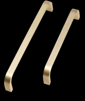 Contemporary D Handles, 134mm / 166mm, Satin Brass - Kitchen Handles by BA Components, available from shopkitchensonline.co.uk